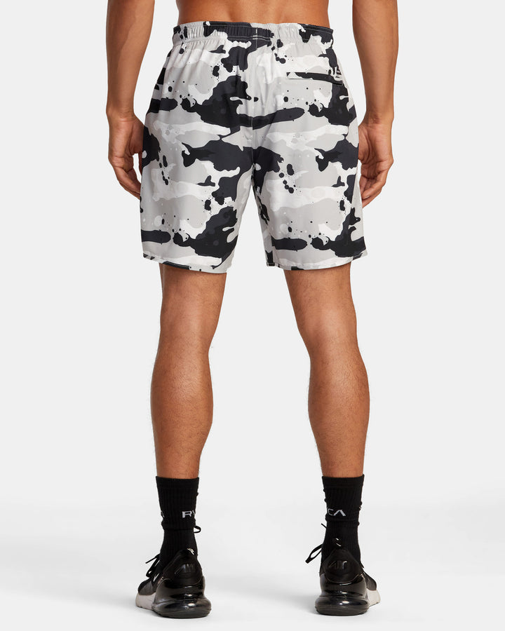 RVCA Stash Yogger Stretch 17 Shorts - BLACK/WHITE - Sun Diego Boardshop