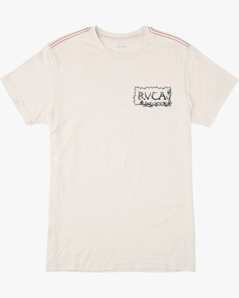 Rvca Sharp Split Short Sleeve T-Shirt - Antique White - Sun Diego Boardshop