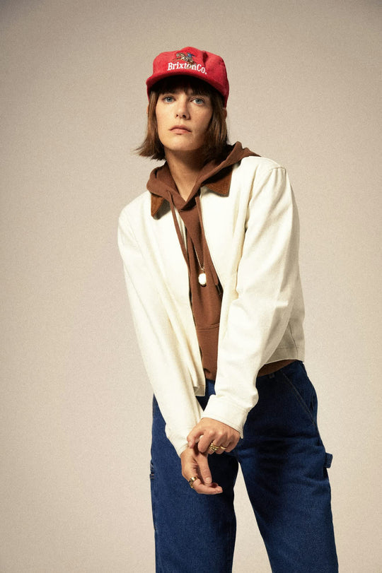 Brixton Mechanics Women's Garage Zip Jacket - EGRET WHITE - Sun Diego Boardshop