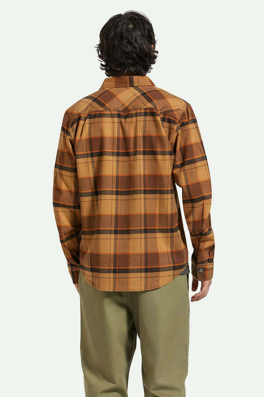 Brixton Builders Bowery Stretch Water Resistant L/S Flannel - BURRO BROWN PINECONE BROWN BLACK - Sun Diego Boardshop