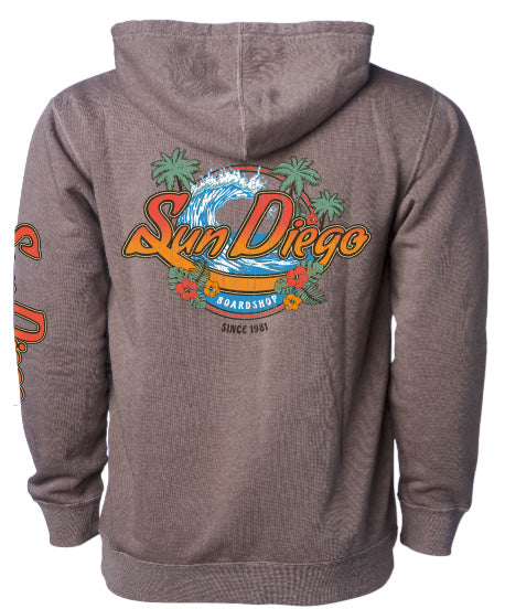 SunDiego Island Style Pigment Pullover Hoodie - Pigment Clay - Sun Diego Boardshop