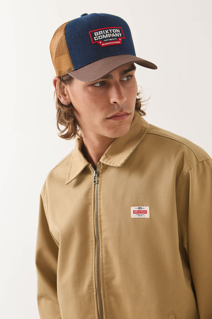 Brixton Men's Trademark Lightweight Garage Zip Jacket - British Khaki - Sun Diego Boardshop