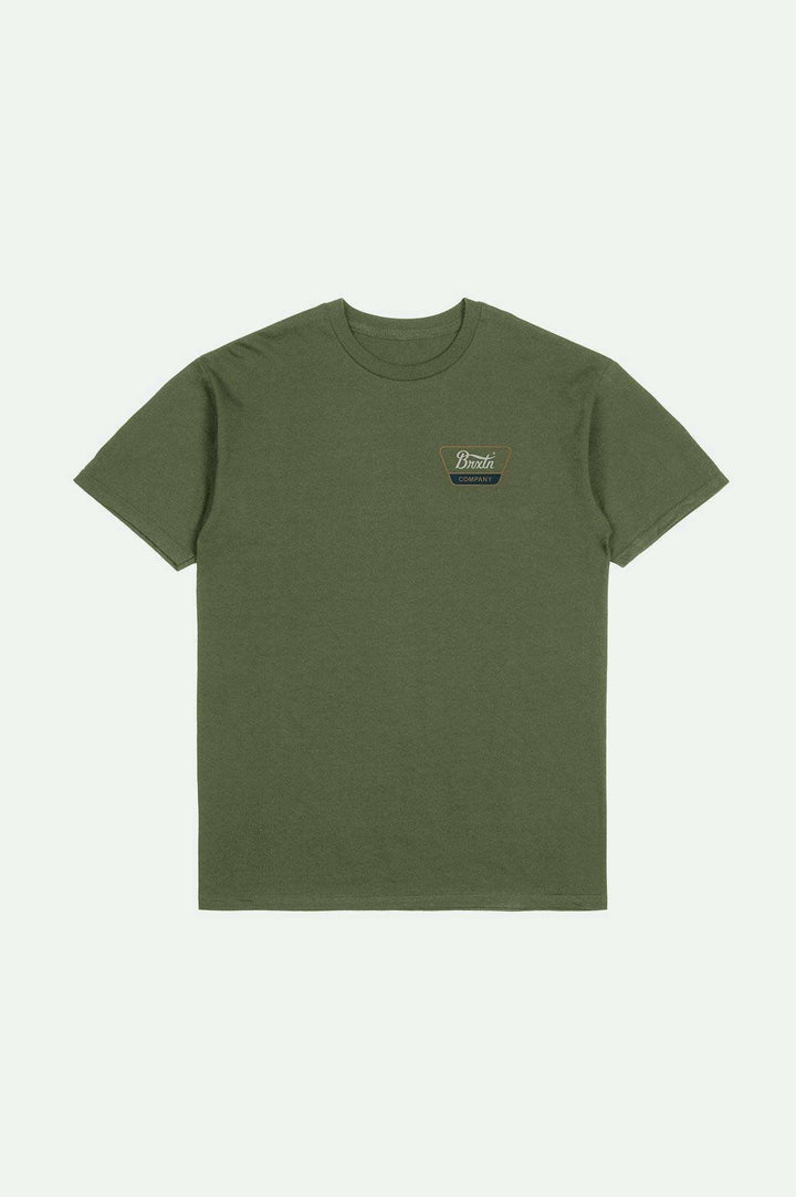 Brixton Linwood S/S Standard T-Shirt - IVY GREEN/TOBACCO BROWN/IVORY - Sun Diego Boardshop