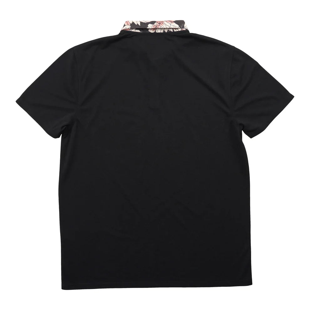 BIRDS OF CONDOR GEORGIA ON MY MIND POLO PRINTED COLLAR - BLACK - Sun Diego Boardshop