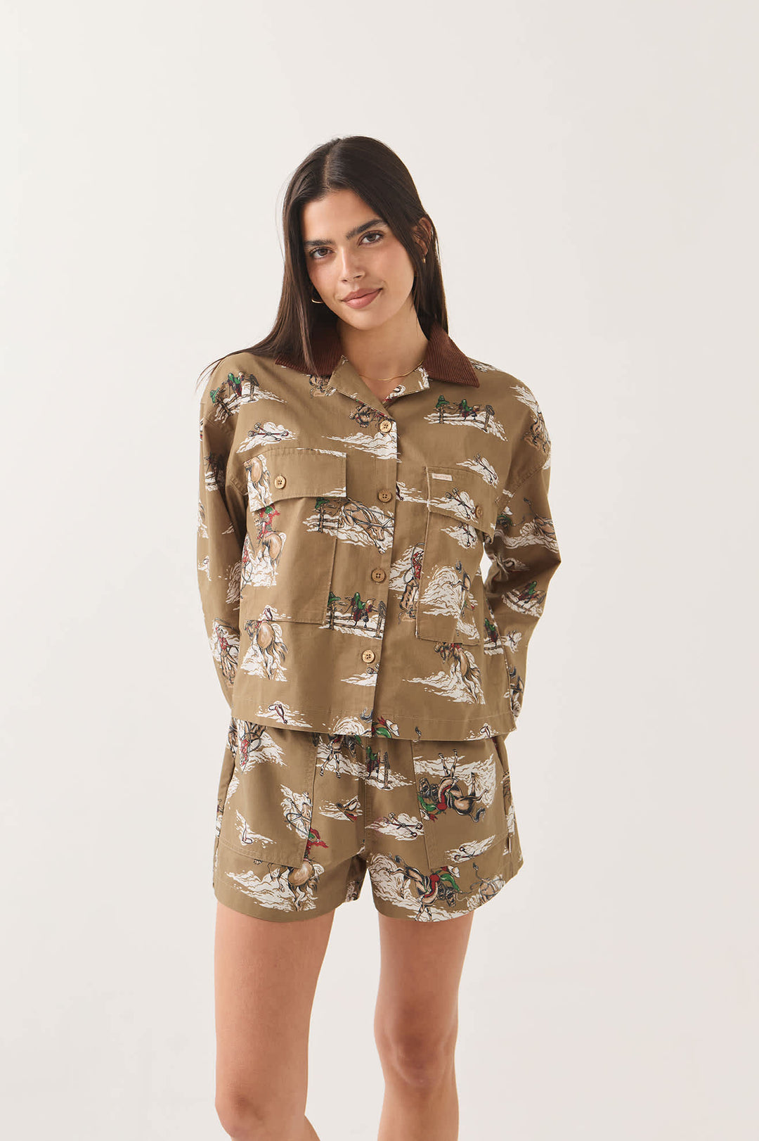Brixton Women's Utopia Overshirt - Mid Century Cowboy Print - Sun Diego Boardshop