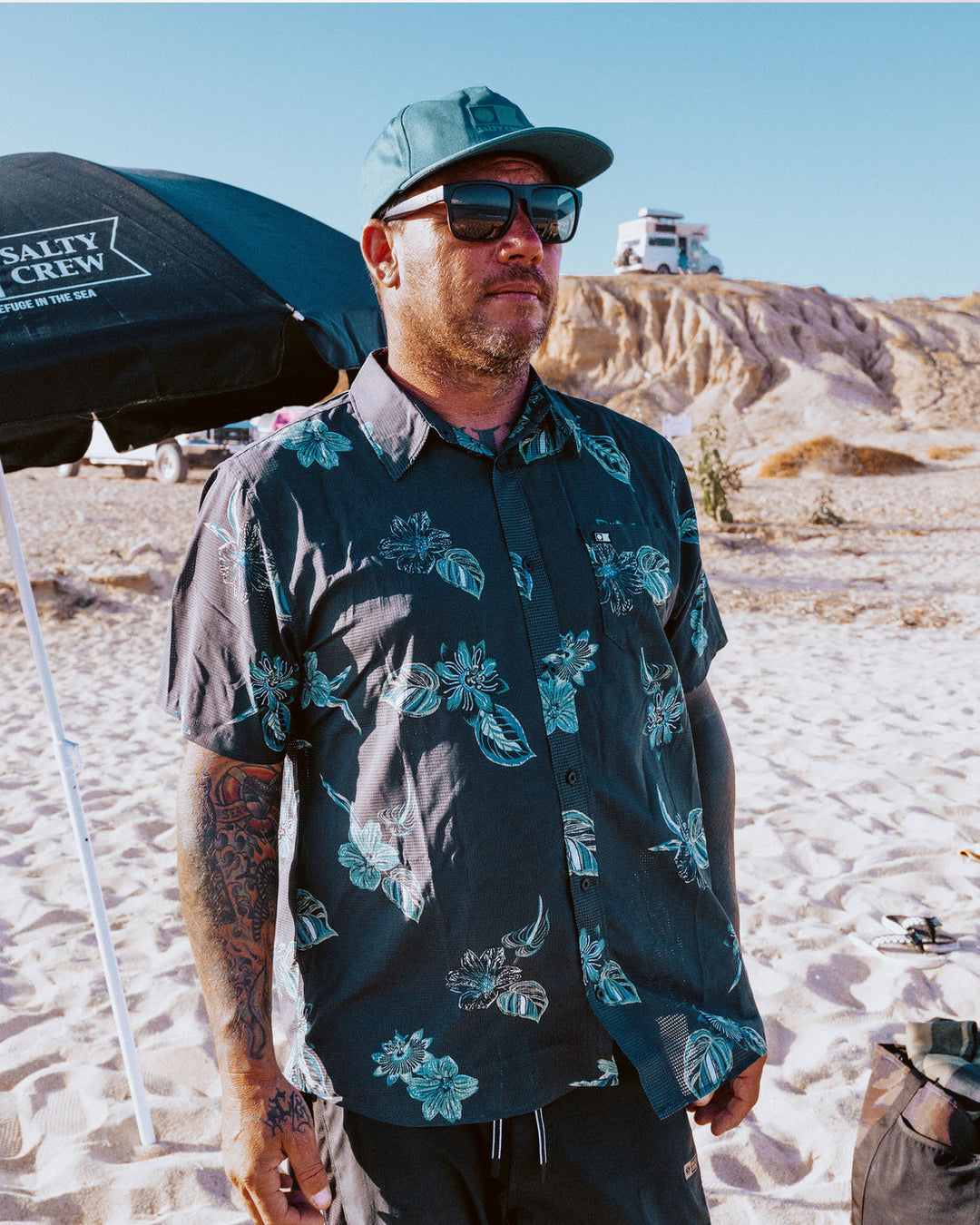 Salty Crew Breezer Perforated Button Up - Phantom - Sun Diego Boardshop