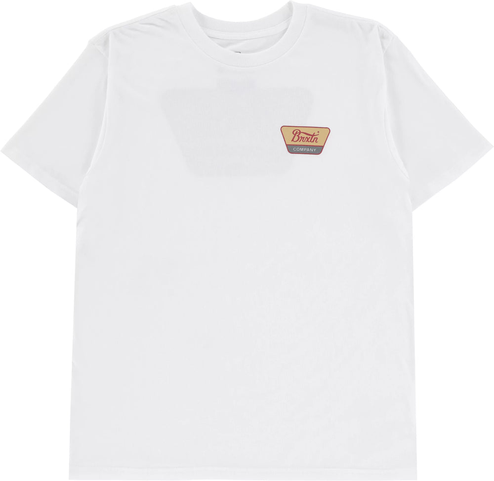 Brixton Linwood T-Shirt - White/Red Ochre/Curry Yellow - Sun Diego Boardshop