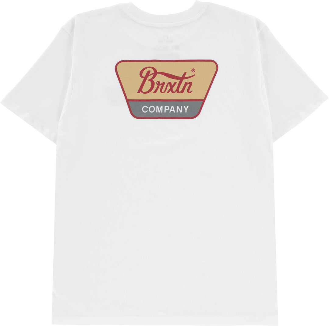 Brixton Linwood T-Shirt - White/Red Ochre/Curry Yellow - Sun Diego Boardshop