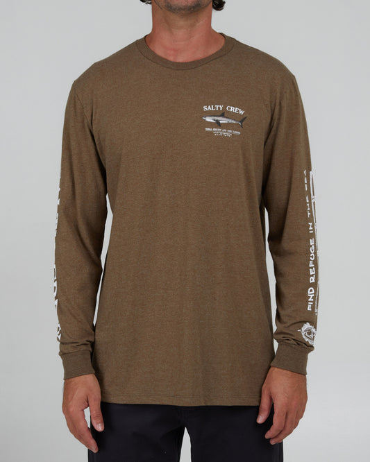 Salty Crew Bruce L/S Standard Tee - MOCHA HEATHER - Sun Diego Boardshop