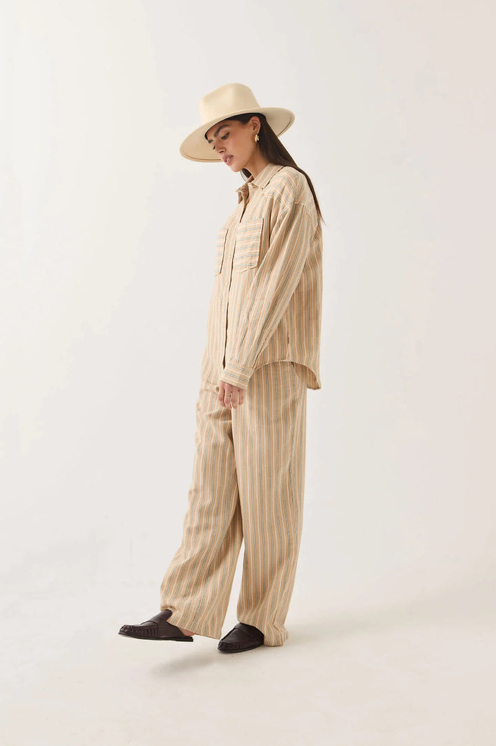 Brixton Women's Wayne Shirt - Sand Stripe - Sun Diego Boardshop