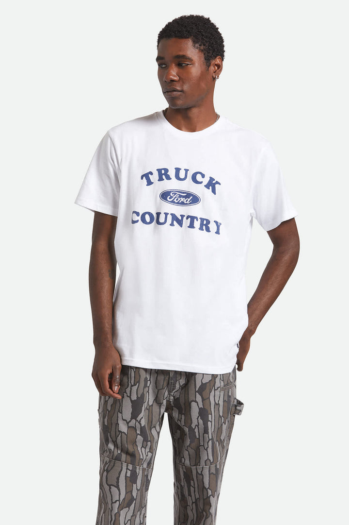 Brixton Ford Truck Country Standard T-Shirt - Wimbledon White