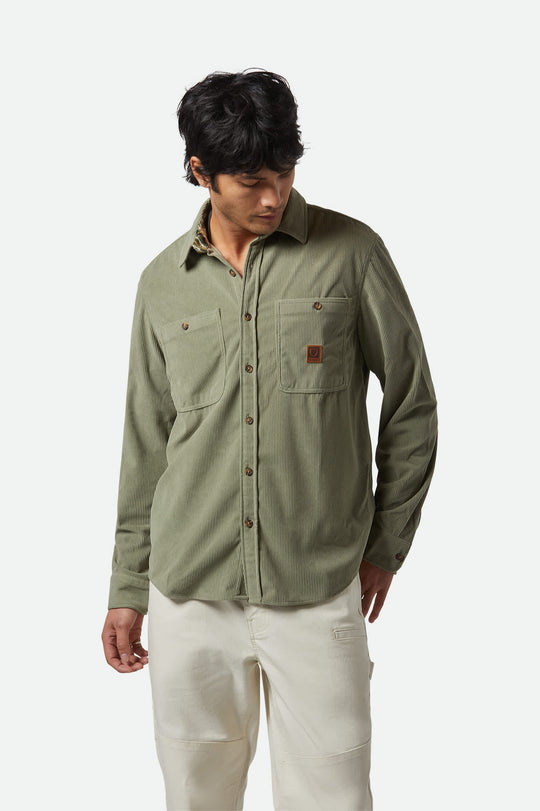 Brixton The Field Corduroy L/S Overshirt - MILITARY OLIVE - Sun Diego Boardshop