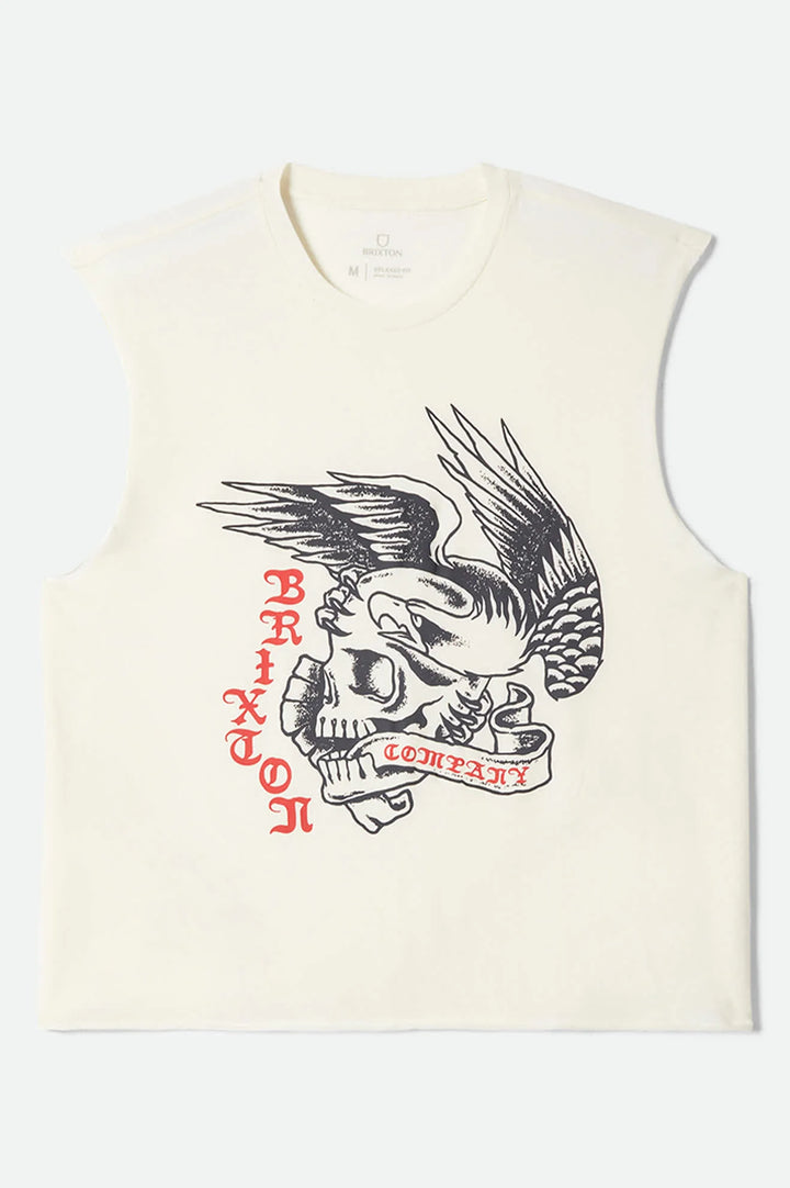 Brixton Men's Wolcott Worn In Boxy Muscle Tank - Off White - Sun Diego Boardshop