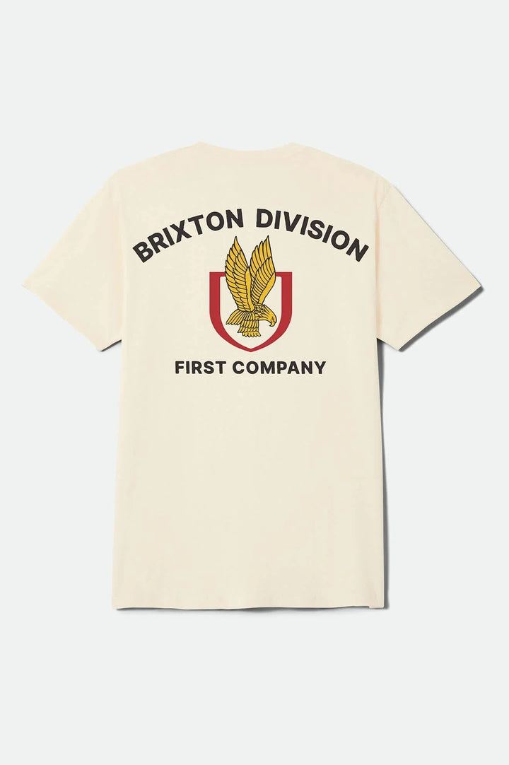 Brixton Men's Covall Standard T-Shirt - Cream - Sun Diego Boardshop