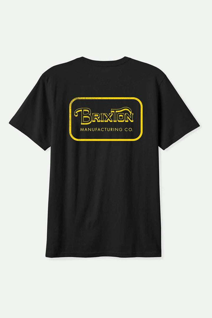 Brixton Grade Standard T-Shirt - Black/Dark Yellow - Sun Diego Boardshop