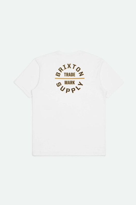 Brixton Oath V S/S Standard Tee - WHITE/WASHED BLACK/GOLD - Sun Diego Boardshop