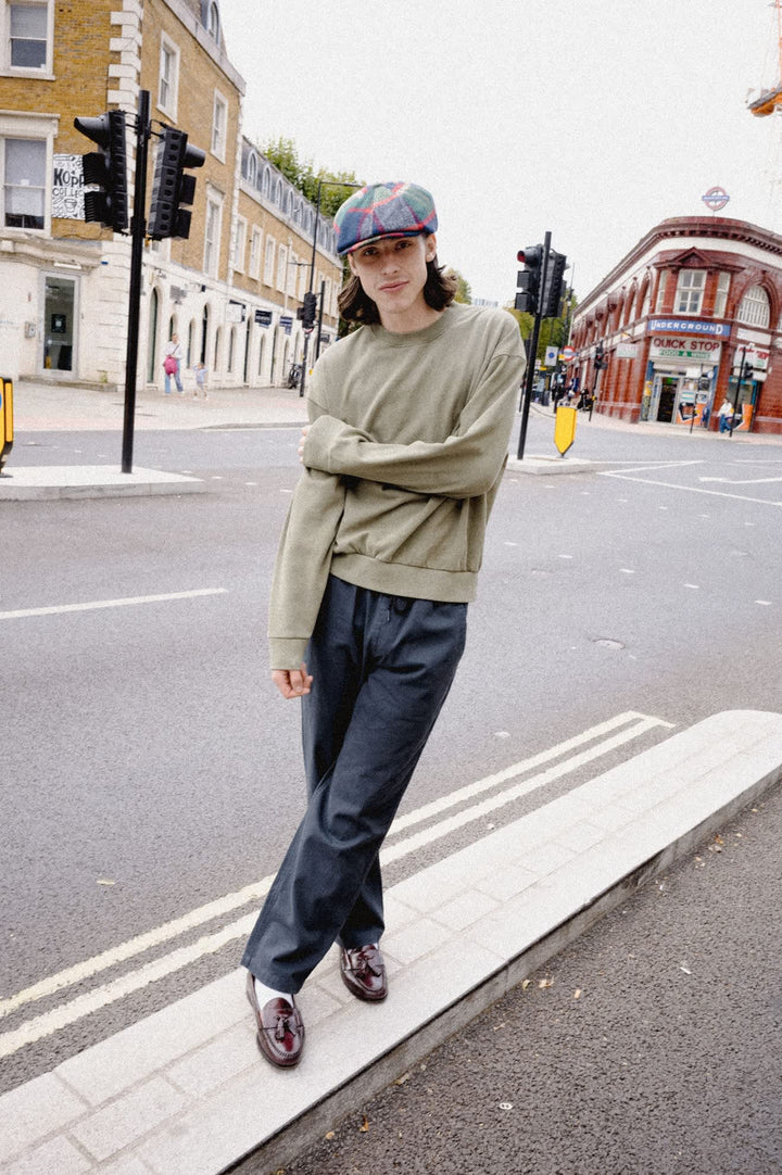 Brixton Men's Brixton Baseline Crew Fleece - Olive Surplus Vintage Wash - Sun Diego Boardshop