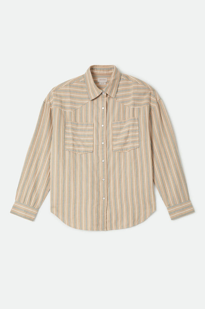 Brixton Women's Wayne Shirt - Sand Stripe - Sun Diego Boardshop