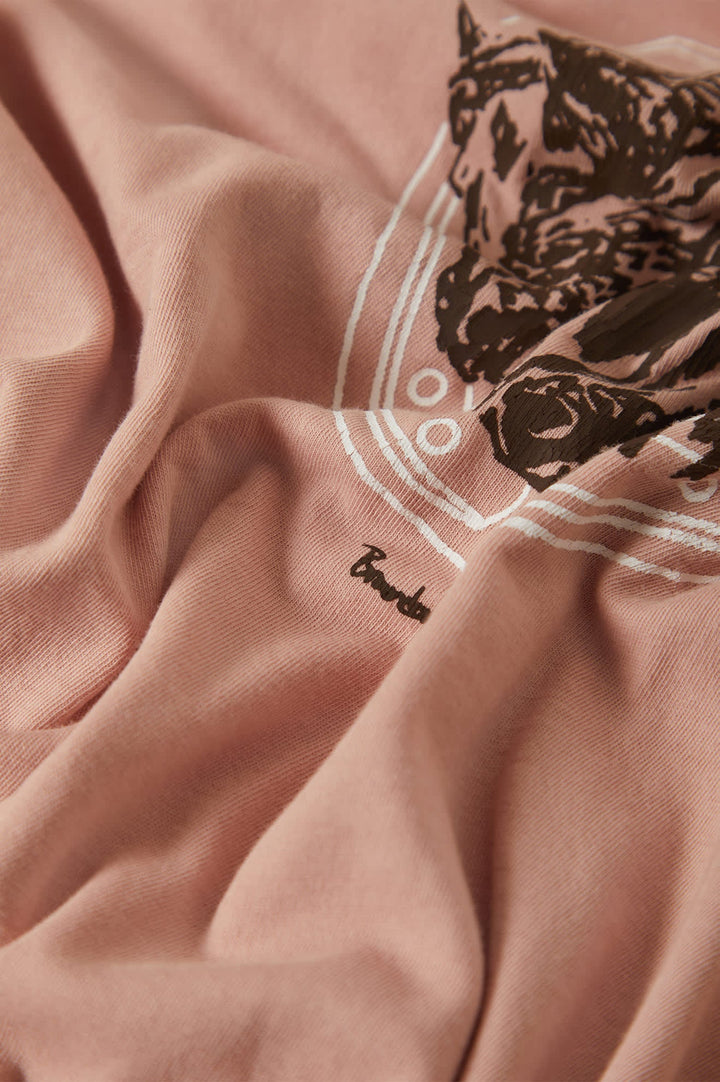 Brixton Women's Pony Club Slim Crew T-Shirt - Silver Pink - Sun Diego Boardshop