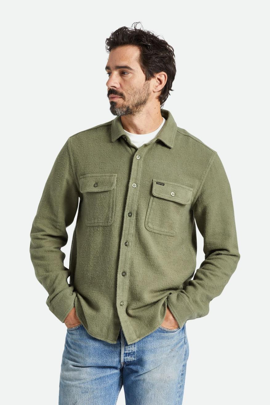 Bowery Textured Loop Twill Overshirt - Olive Surplus - Sun Diego Boardshop