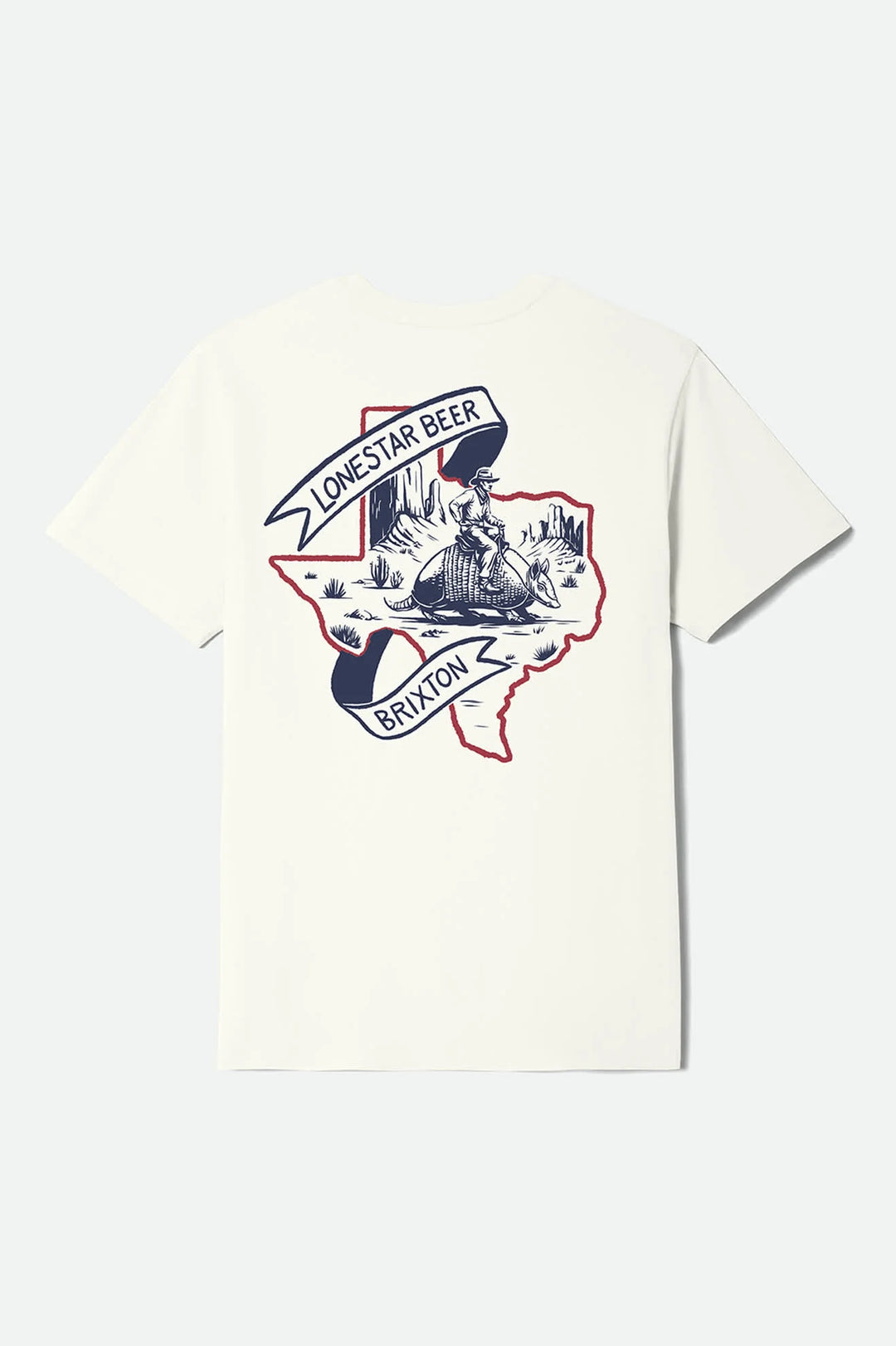 Brixton Men's Lone Star Armadillo Short Sleeve Standard T-Shirt - Cream - Sun Diego Boardshop