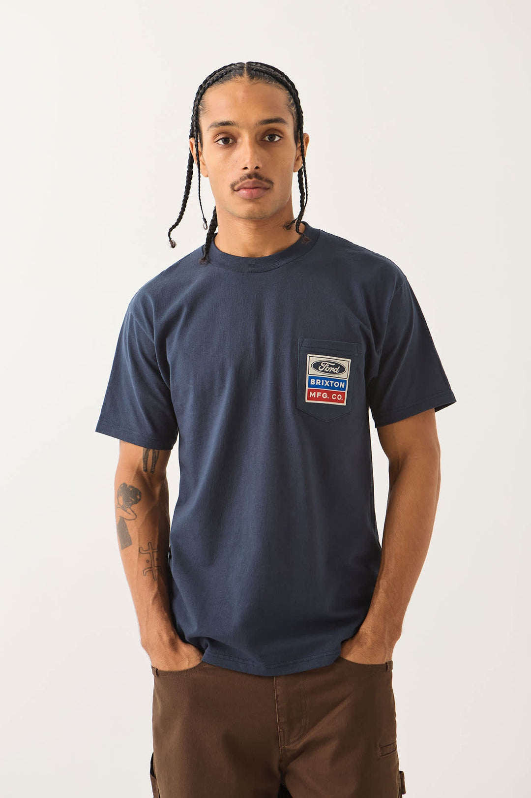 Brixton Men's Ford Service Dept Pocket T-Shirt - American Navy - Sun Diego Boardshop