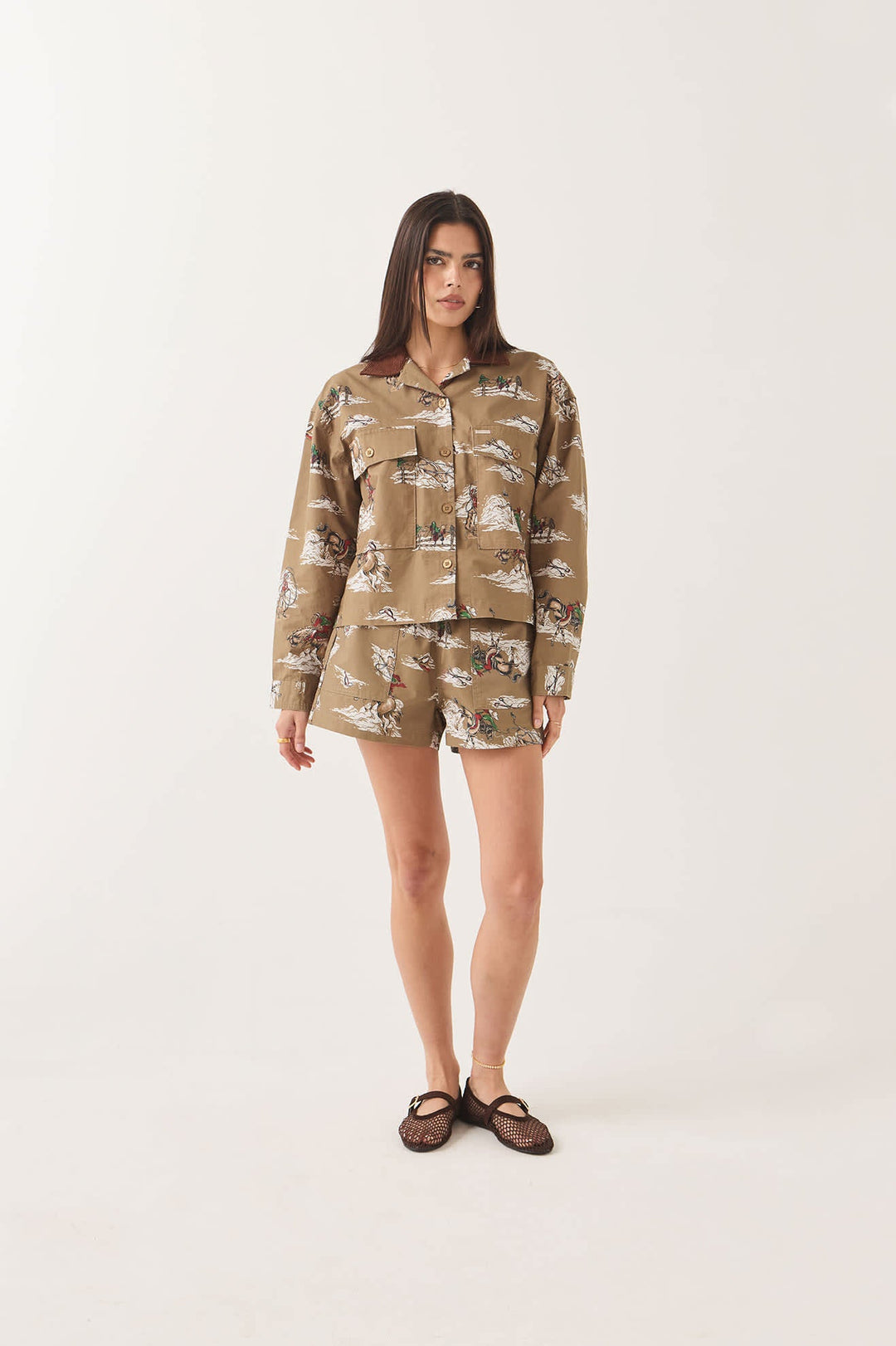 Brixton Women's Utopia Overshirt - Mid Century Cowboy Print - Sun Diego Boardshop