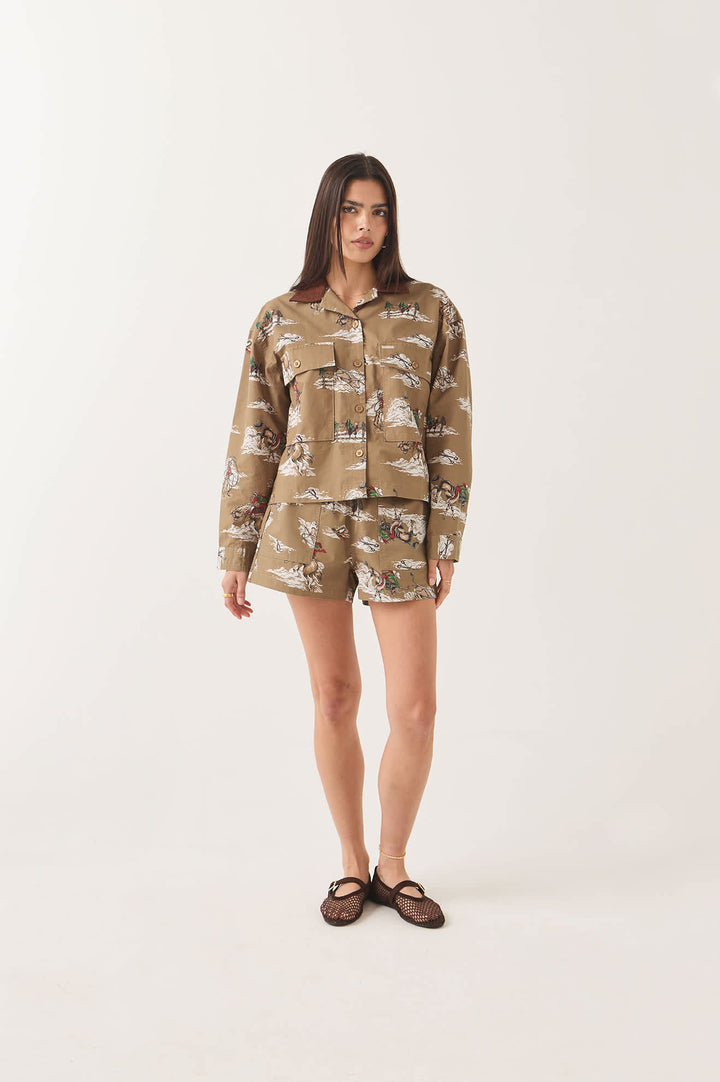Brixton Women's Utopia Overshirt - Mid Century Cowboy Print - Sun Diego Boardshop