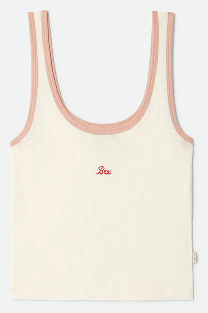 Brixton Women's Ringer Organic A-Tank - Off White/Silver Pink - Sun Diego Boardshop