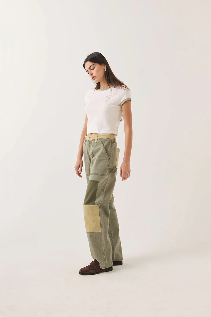 Brixton Women's Essex Patchwork Painter Pant - Vintage Olive Patchwork - Sun Diego Boardshop