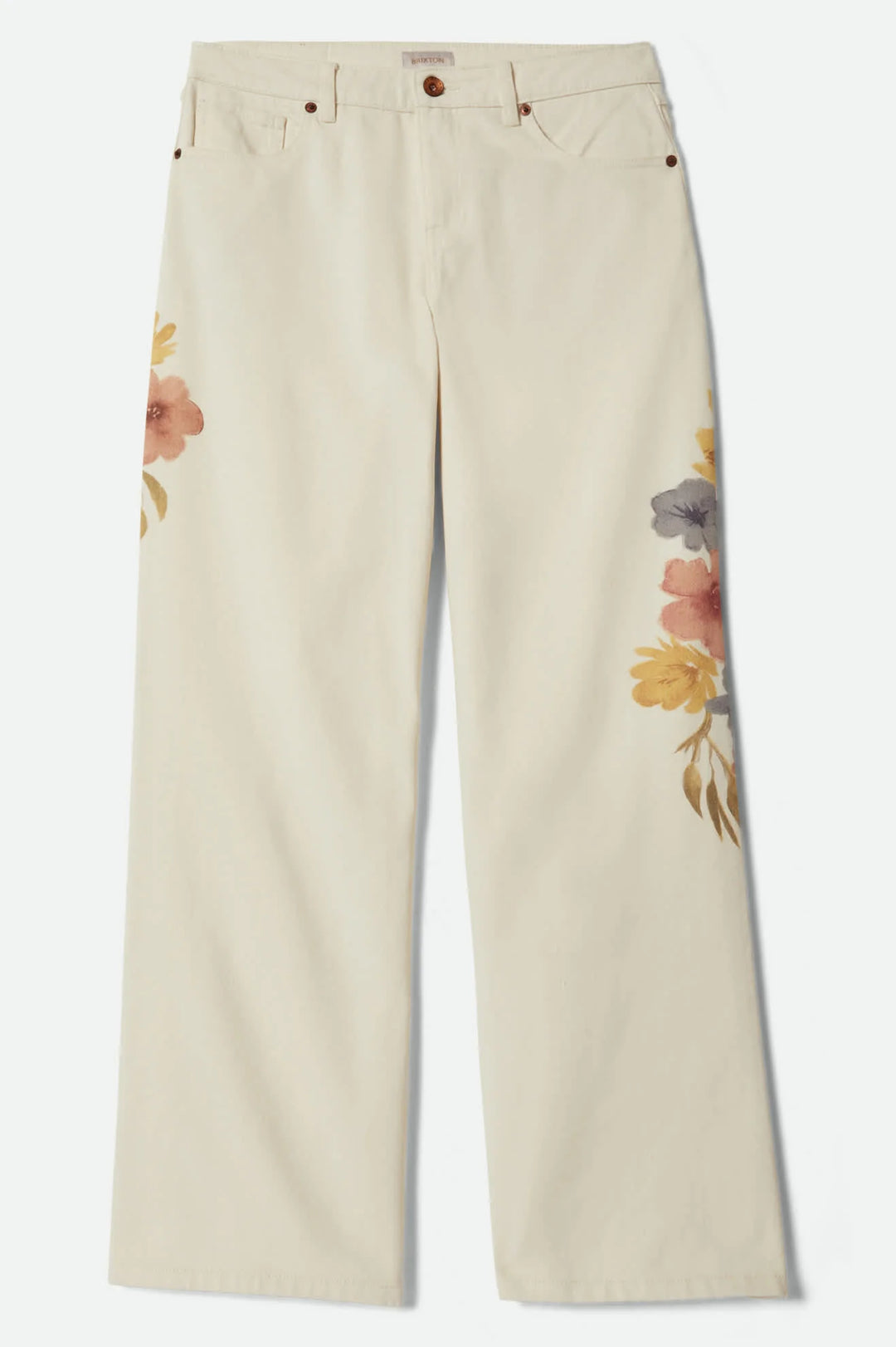 Brixton Women's The Chloe 5-Pocket Pant - Off White Floral Burst - Sun Diego Boardshop