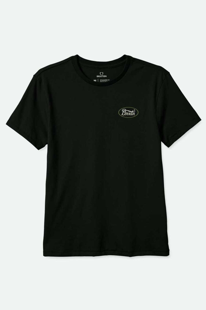 Brixton Parsons T-Shirt - Black/Bone/Sea Kelp - Sun Diego Boardshop