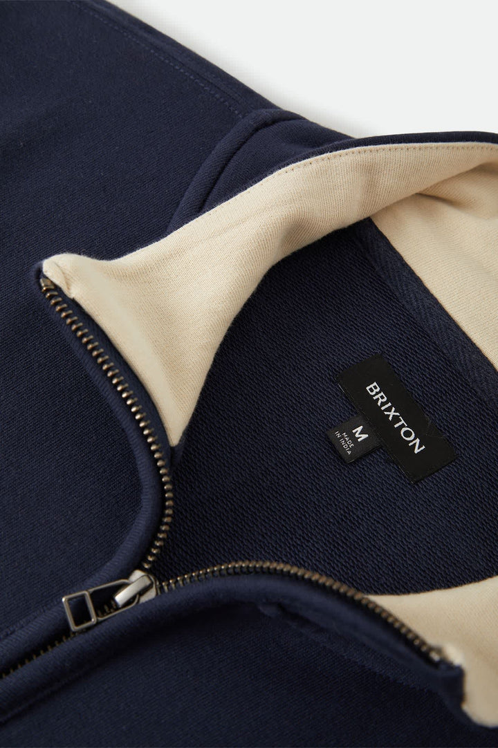 Brixton Men's Danville Quarter Zip Fleece - Navy/Whitecap - Sun Diego Boardshop