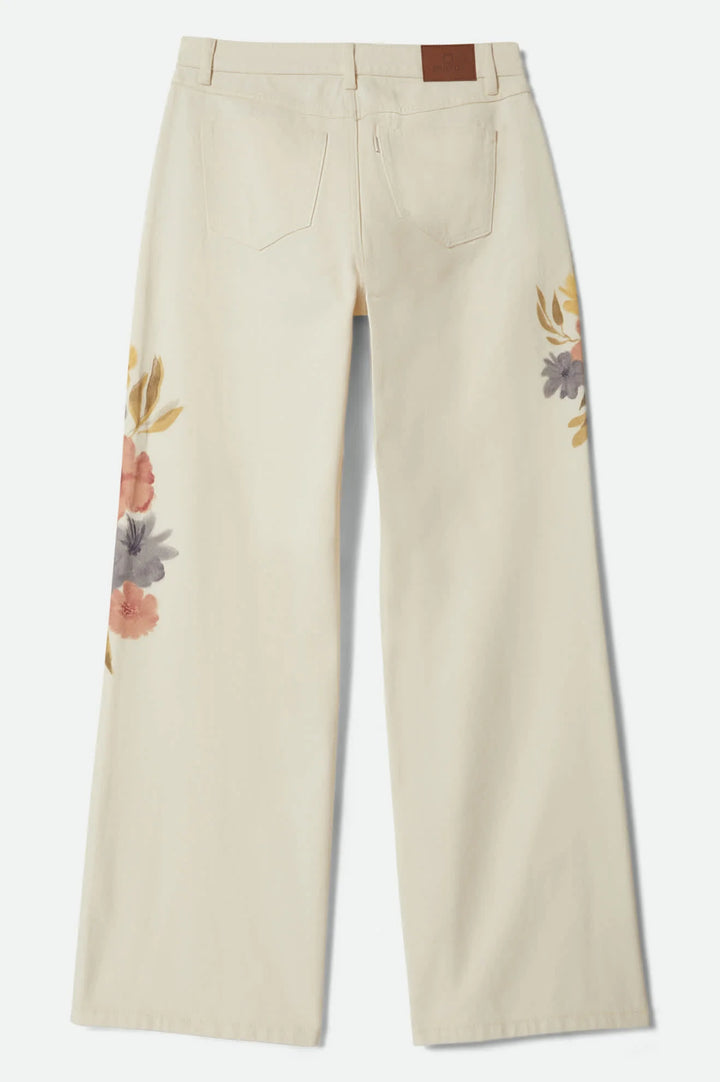 Brixton Women's The Chloe 5-Pocket Pant - Off White Floral Burst - Sun Diego Boardshop