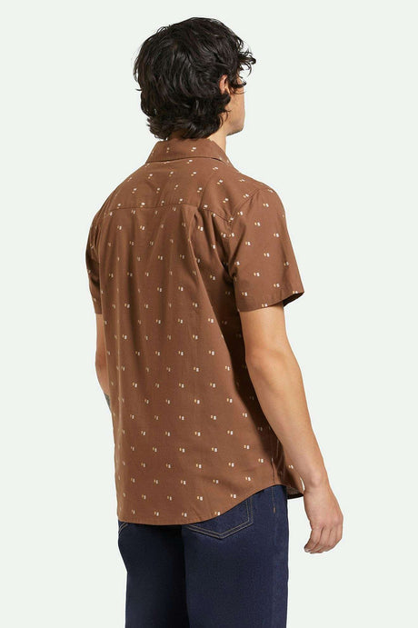 Brixton Charter Print S/S Woven Shirt - PINECONE BROWN/TIPPING SQUARE - Sun Diego Boardshop