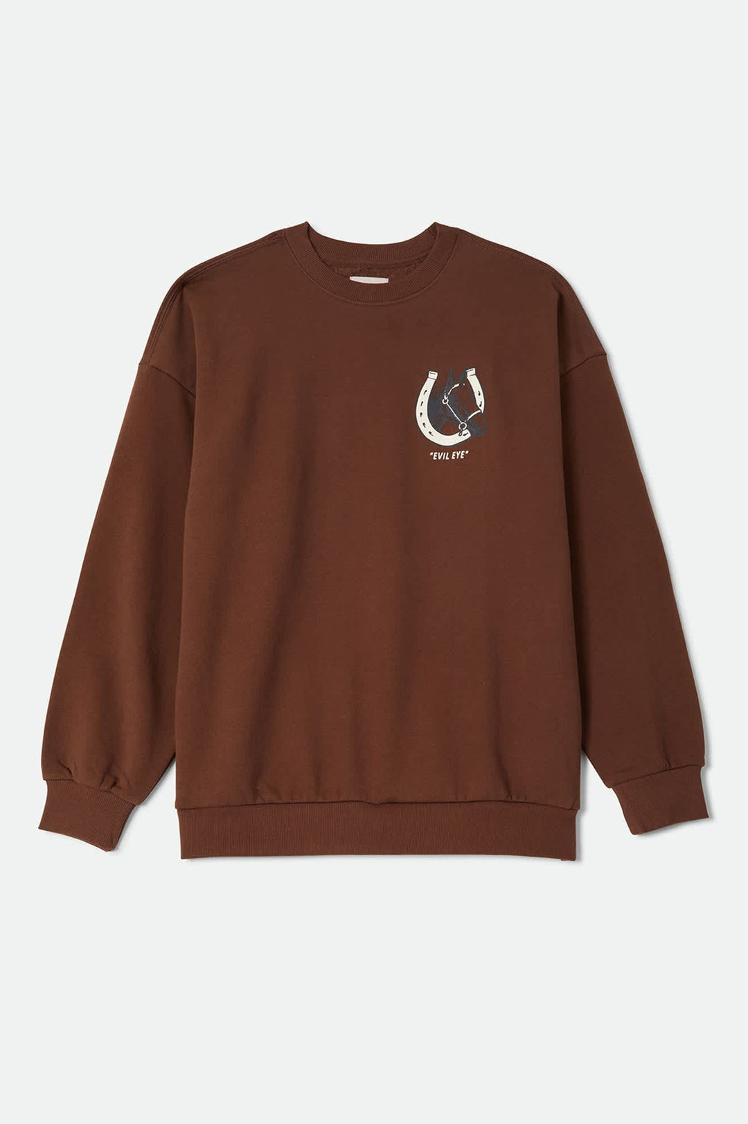 Brixton Women's Evil Eye Horseshoe Oversized Crew - Pinecone Brown - Sun Diego Boardshop