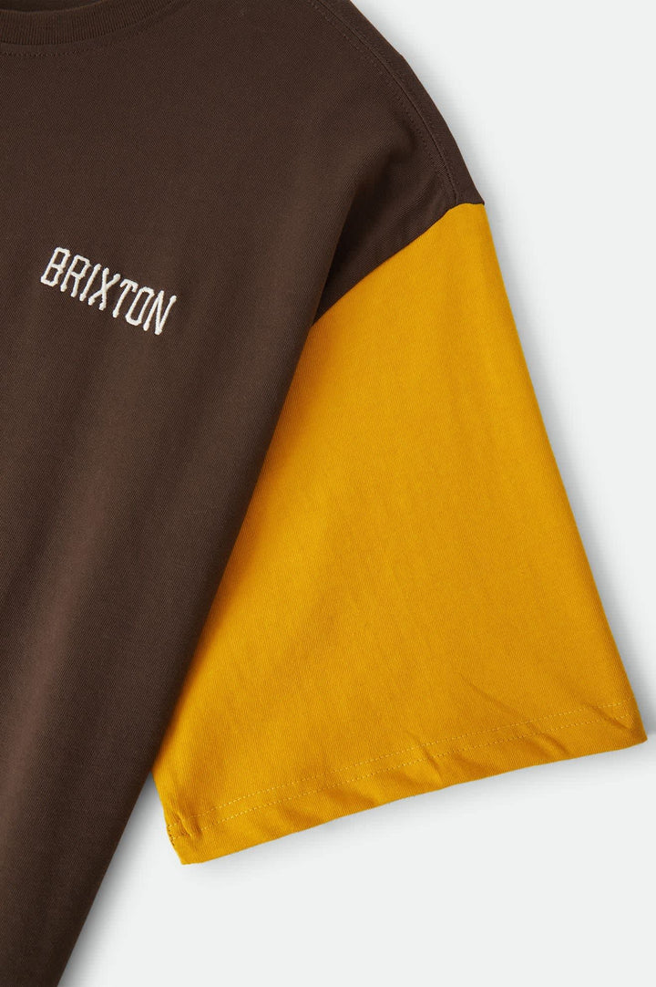 Brixton Men's Boxy Baseball T-Shirt - Walnut Brown/Golden Hour - Sun Diego Boardshop