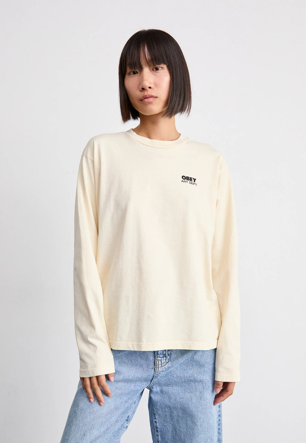 Obey Creative Solutions Long Sleeve Tee - PIGMENT WHITECAP GRAY - Sun Diego Boardshop