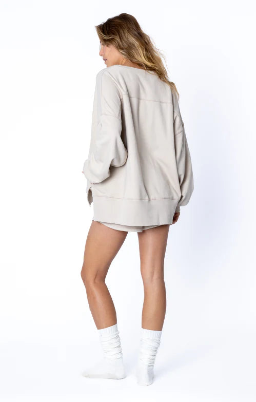 Amuse Society RUMER LS FLEECE - LINEN - Sun Diego Boardshop