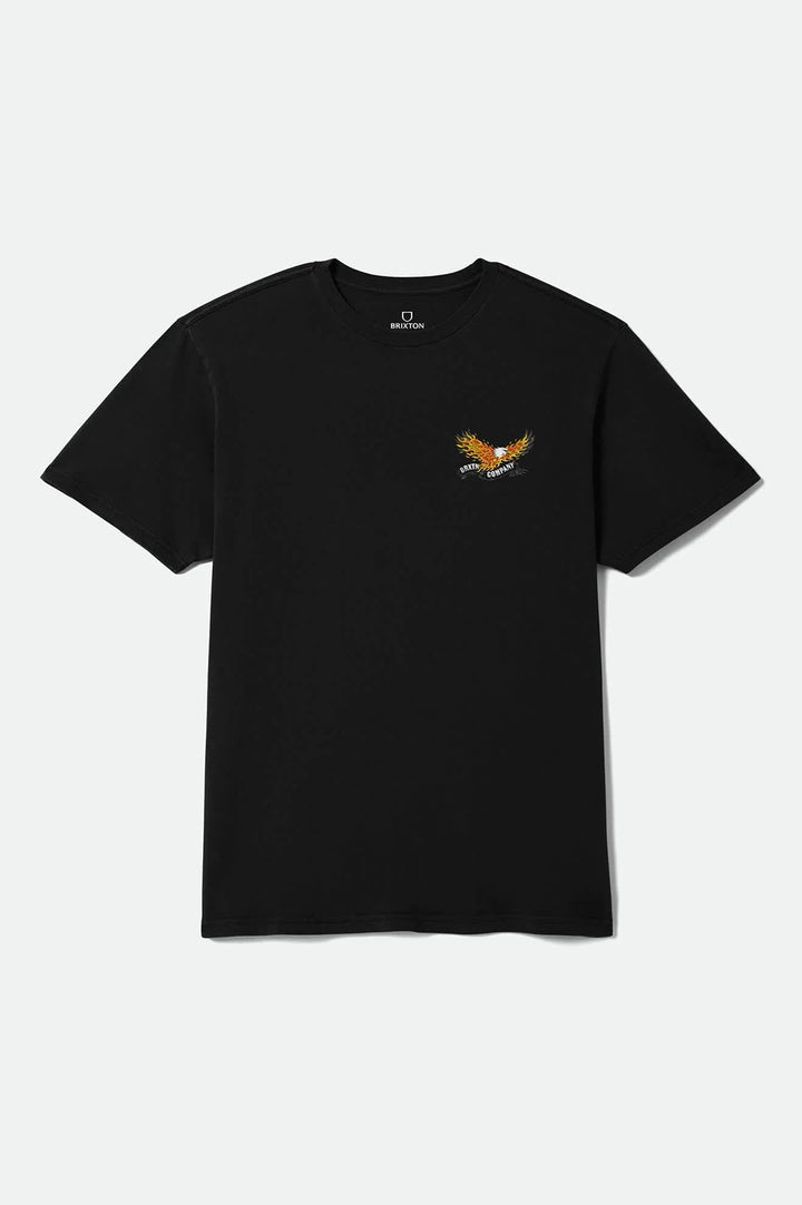 Brixton Men's Blazing Standard T-Shirt - Black Worn Wash - Sun Diego Boardshop