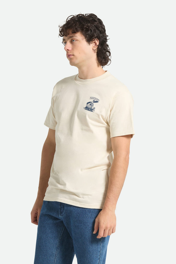 Brixton Men's Lone Star Armadillo Short Sleeve Standard T-Shirt - Cream - Sun Diego Boardshop
