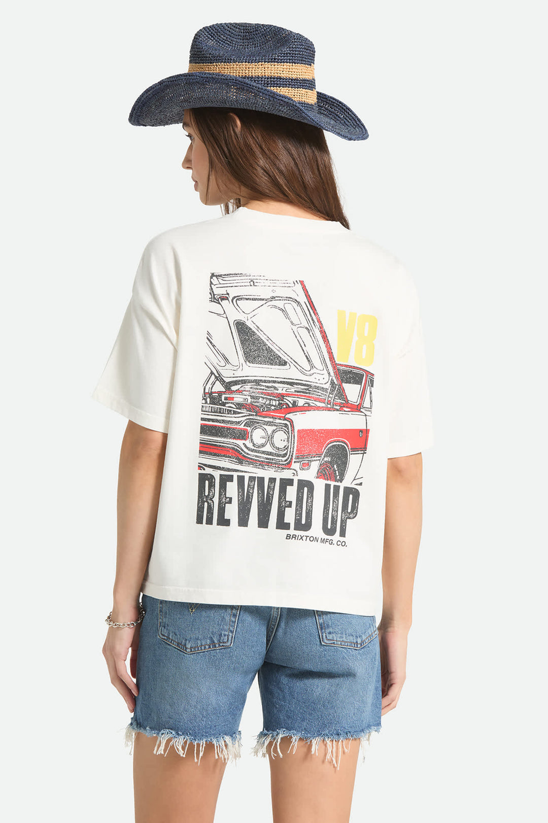 Brixton Women's Revved Up Boxy Crew T-Shirt - Off White - Sun Diego Boardshop