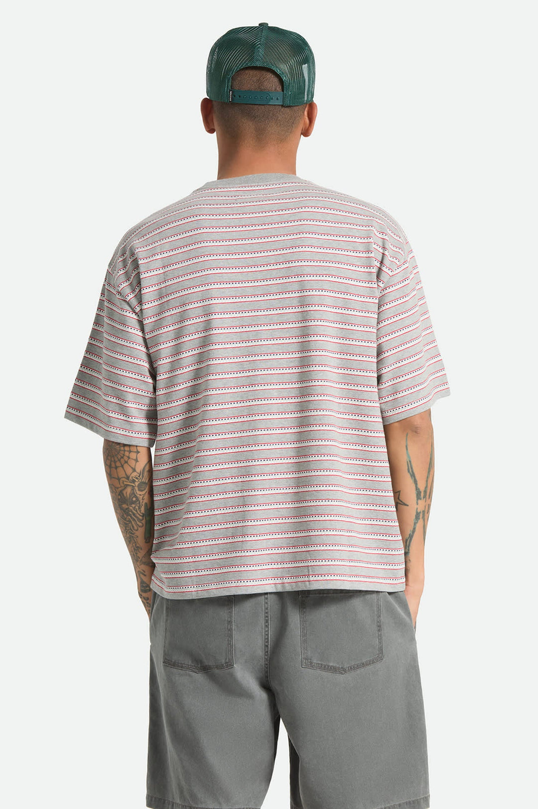 Brixton Men's Poolside Pique Box Crop T-Shirt - Heather Grey - Sun Diego Boardshop