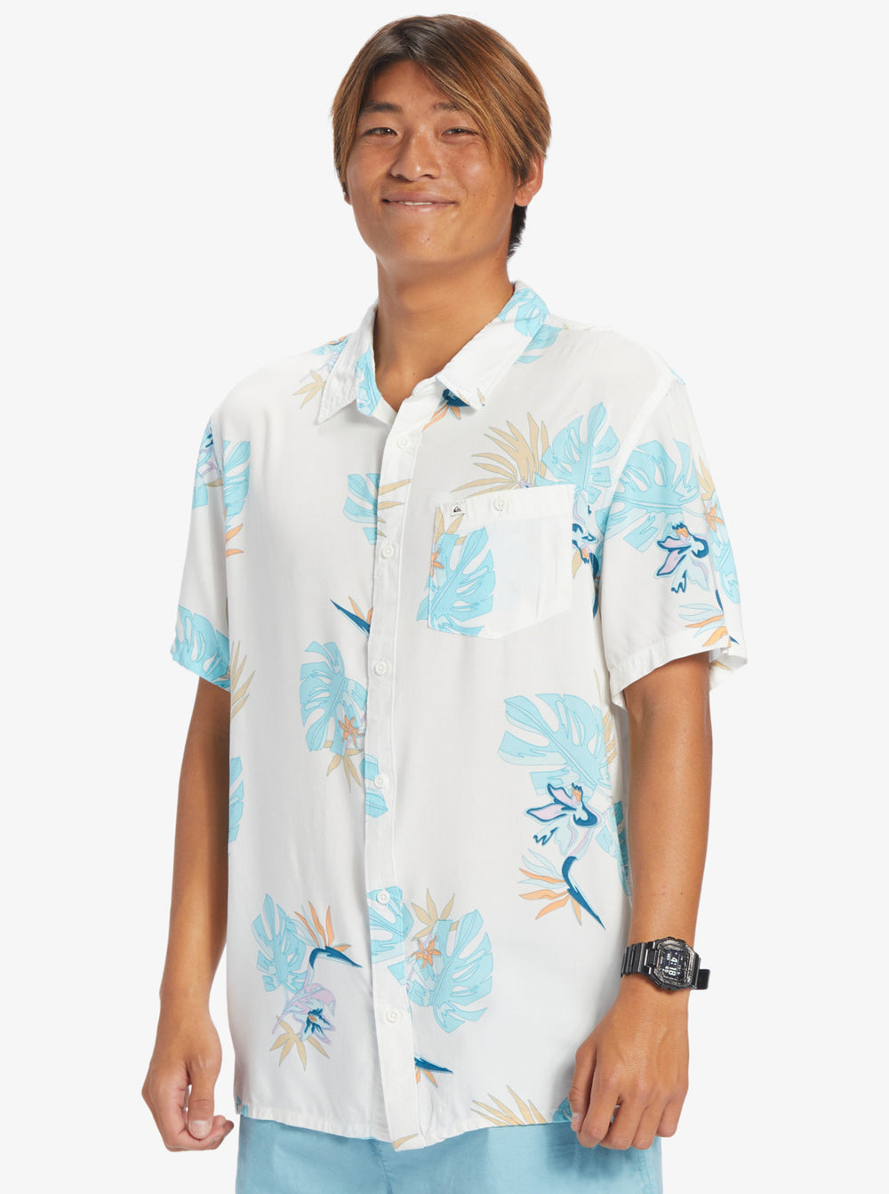 Quiksilver The Floral Short Sleeve Shirt - Snow White - Sun Diego Boardshop