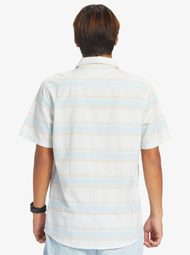 Quiksilver Cali Sunrise Short Sleeve Shirt - Sky Blue Cali Str - Sun Diego Boardshop