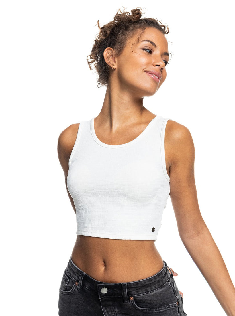 Roxy Good Keepsake Crop Top - Snow White - Sun Diego Boardshop