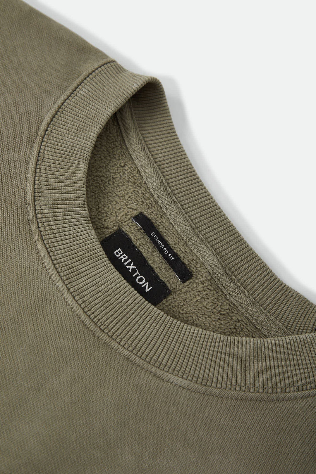 Brixton Men's Brixton Baseline Crew Fleece - Olive Surplus Vintage Wash - Sun Diego Boardshop