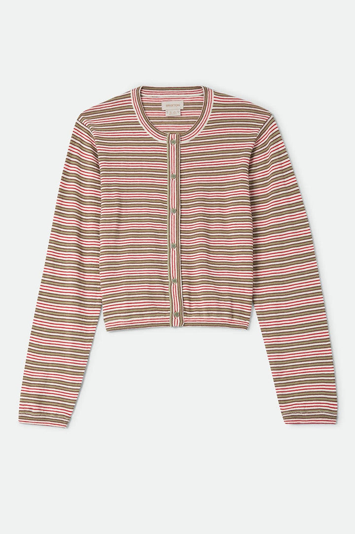 Brixton Women's Bixby Lightweight Cardigan - Green Multi Stripe - Sun Diego Boardshop