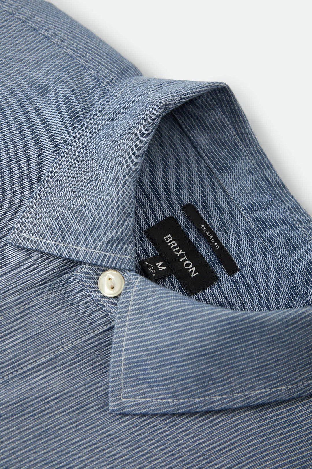 Brixton Men's Trademark Long Sleeve Shirt - Blue Chambray Micro Stripe - Sun Diego Boardshop