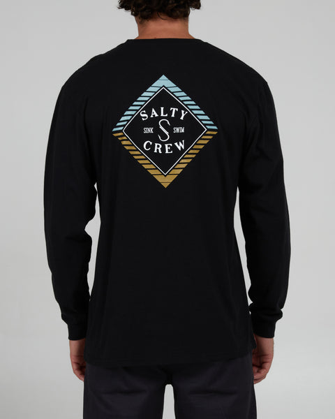 Salty Crew Faded L/S Premium Tee - BLACK - Sun Diego Boardshop